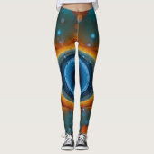 Vortex van kleuren: een Abstracte dans van olie Leggings (Voorkant)