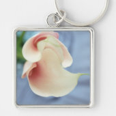 Vortex White Calla Lily Art Foto Sleutelhanger (Voorkant)