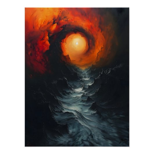 Vórtice Ardiente del Océano Furia de la Naturaleza Perfect Poster (Voorkant)