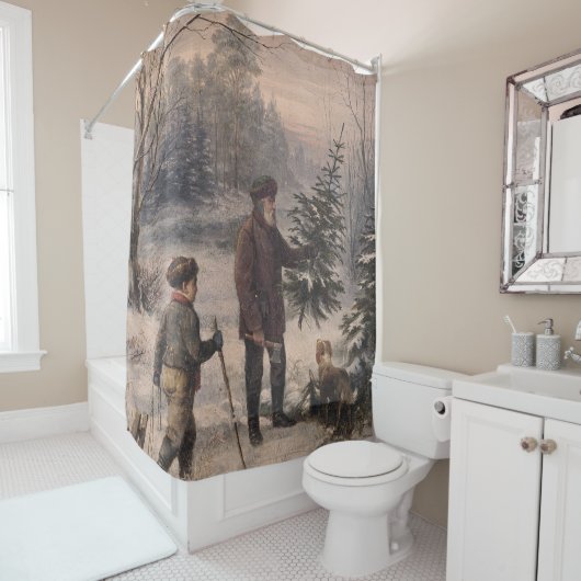 Vorweihnacht | F Kruger| Duitse kerst Douchegordijn (In situ)