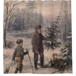 Vorweihnacht | F Kruger| Duitse kerst Douchegordijn