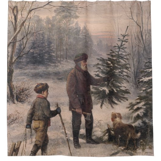 Vorweihnacht | F Kruger| Duitse kerst Douchegordijn (Voorkant)