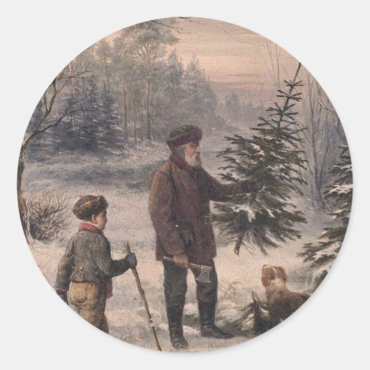 Vorweihnacht | F Kruger| Duitse kerst Ronde Sticker (Voorkant)