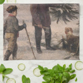 Vorweihnacht | F Kruger| Duitse kerst Theedoek (Gevouwen)