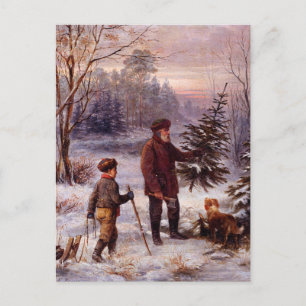 Vorweihnacht Franz Krüger - kerstboomsneeuw Briefkaart