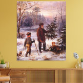 Vorweihnacht Franz Krüger - kerstboomsneeuw Canvas Afdruk (Insitu (Woonkamer))