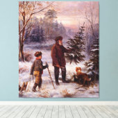 Vorweihnacht Franz Krüger - kerstboomsneeuw Canvas Afdruk (Insitu (Houten vloer))