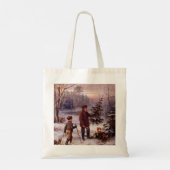 Vorweihnacht Franz Krüger - kerstboomsneeuw Tote Bag (Achterkant)