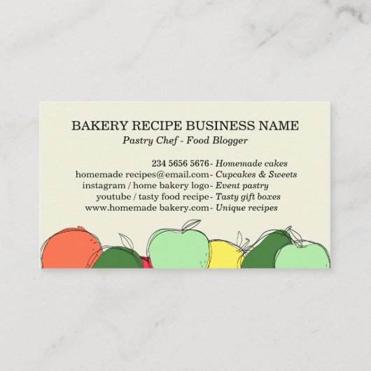 Vory handgemaakte bakkerijrecept voor vruchtensche visitekaartje (Achterkant)