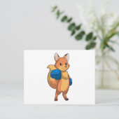 Vos als bokser met boks handschoenen briefkaart (Staand voorkant)