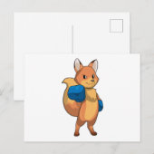Vos als bokser met boks handschoenen briefkaart (Voorkant / Achterkant)