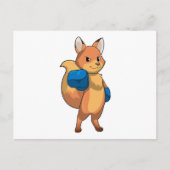 Vos als bokser met boks handschoenen briefkaart (Voorkant)