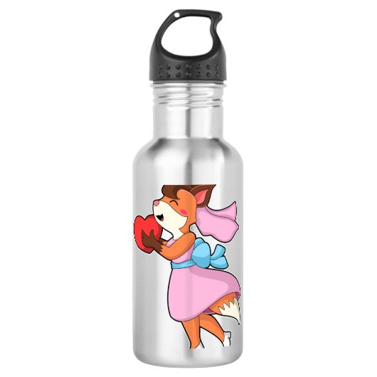 Vos als bruid met jurk en hart waterfles (Voorkant)