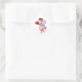 Vos als bruid met jurk & hart ronde sticker (Tas)
