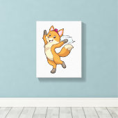 Vos als bruid met sluier en hart canvas afdruk (Insitu (Houten vloer))