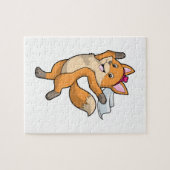 Vos als bruid met sluier en hart legpuzzel (Horizontaal)