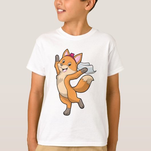 Vos als bruid met sluier en hart t-shirt (Voorkant)
