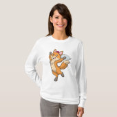 Vos als bruid met sluier en hart t-shirt (Voorkant volledig)