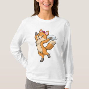 Vos als bruid met sluier en hart t-shirt