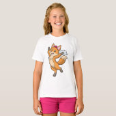 Vos als bruid met sluier en hart t-shirt (Voorkant volledig)