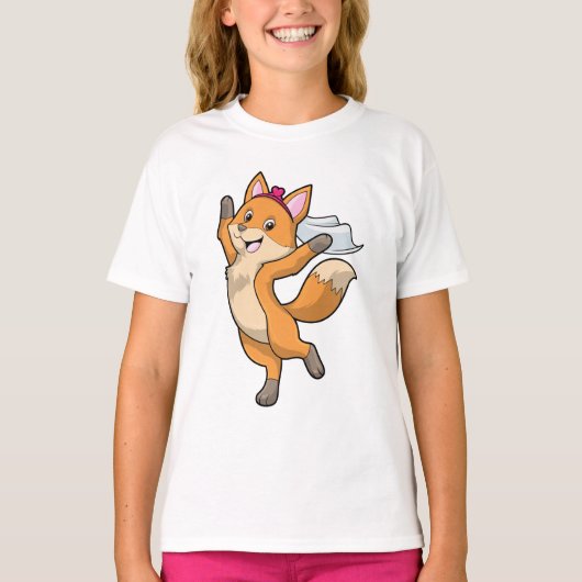 Vos als bruid met sluier en hart t-shirt (Voorkant)