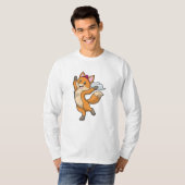 Vos als bruid met sluier en hart t-shirt (Voorkant volledig)