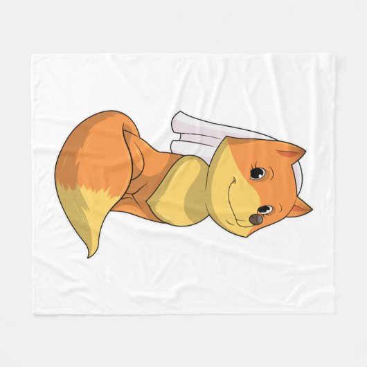 Vos als bruid met sluier fleece deken (Voorkant (Horizontaal))