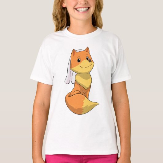 Vos als bruid met sluier t-shirt (Voorkant)
