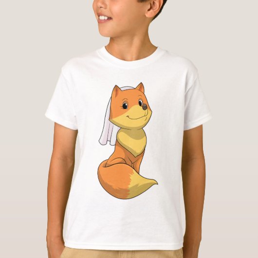 Vos als bruid met sluier t-shirt (Voorkant)