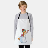 Vos als bruid met trouwjurk en bloemstuk schort (Gedragen)