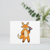 Vos als Dartspeler met Pijlen Briefkaart (Staand voorkant)