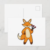 Vos als Dartspeler met Pijlen Briefkaart (Voorkant / Achterkant)