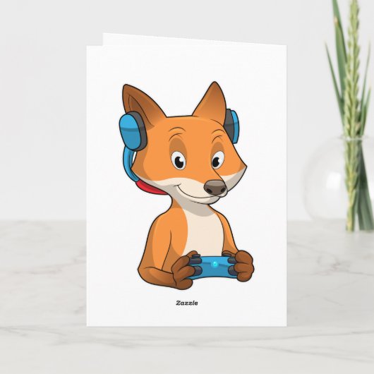 Vos als gamer met joystick kaart (Achterkant)