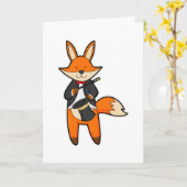 Vos als goochelaar met toverstaf en hoed kaart (Gele Bloem)