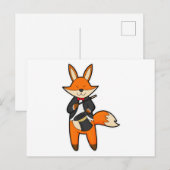 Vos als goochelaar met toverstaf & Hoed Briefkaart (Voorkant / Achterkant)