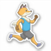 Vos als hardloper op de loopband sticker (Voorkant)