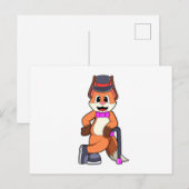 Vos als heer met hoed & stok briefkaart (Voorkant / Achterkant)