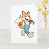 Vos als monteur met sleutel kaart (Gele Bloem)