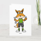 Vos als monteur met sleutel & moer kaart (Achterkant)