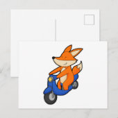 Vos als motorrijder met scooter briefkaart (Voorkant / Achterkant)