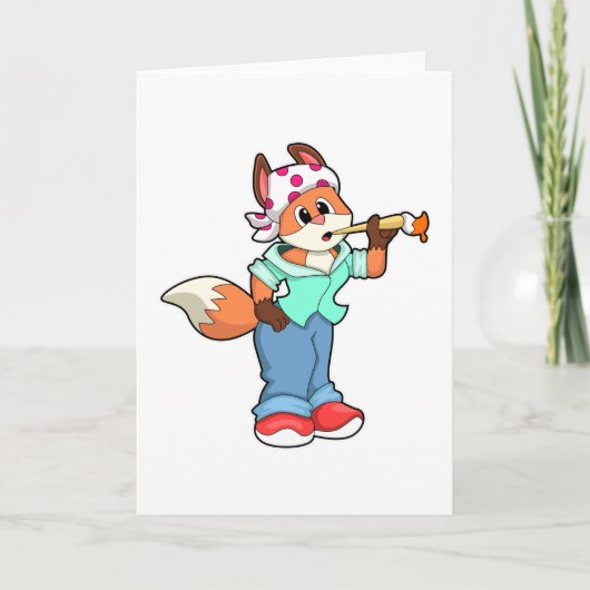 Vos als schilder met kwast en kleur kaart (Voorkant)