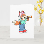 Vos als schilder met kwast en kleur kaart (Gele Bloem)