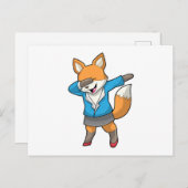 Vos als secretaris bij Hip Hop-dans Briefkaart (Voorkant / Achterkant)