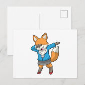 Vos als secretaris bij hiphopdans briefkaart (Voorkant / Achterkant)