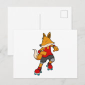 Vos als skater met inline skates briefkaart (Voorkant / Achterkant)