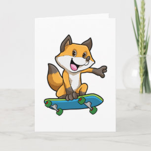 Vos als skater met skateboard kaart