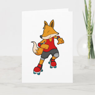 Vos als skater met skeelers kaart