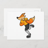 Vos als voetballer met voetbal briefkaart (Voorkant / Achterkant)