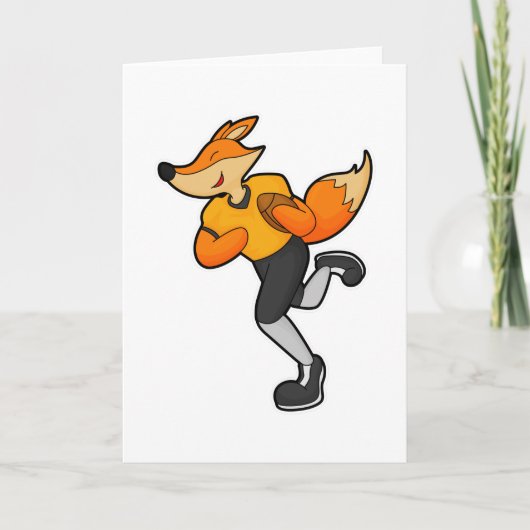 Vos als voetballer met voetbal kaart (Voorkant)