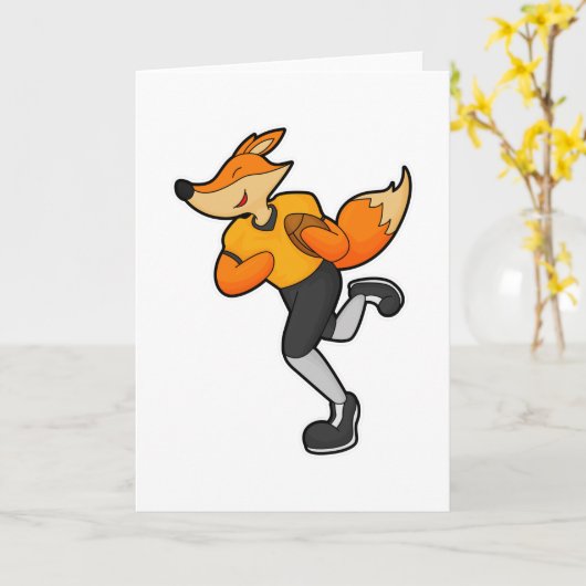 Vos als voetballer met voetbal kaart (Gele Bloem)